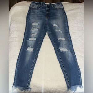 Kan can Distressed Blue Jeans for Women